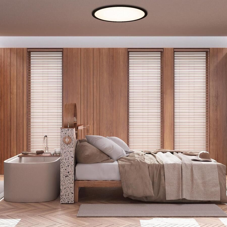 Näve Plafondlamp LED "CARLO" met RGB-achtergrondverlichting D: 54 cm Dimbaar met geheugenfunctie kleurwisselaar en nachtlichtfunctie (2 stuks)