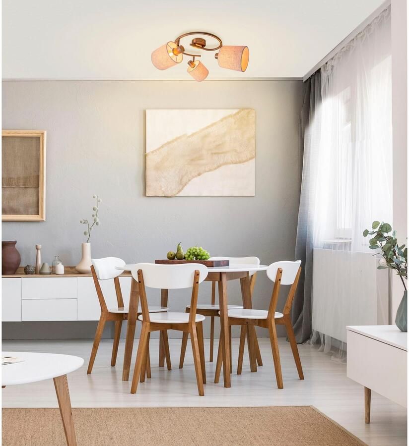 Näve Plafondlamp Maron 3-pack plafond- wandlamp rondel spot 3xe14 max. 40w metaal textiel (1 stuk)