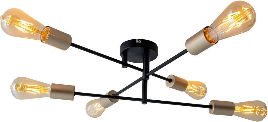 Näve Plafondlamp Modo verstelbaar e27 max. 40 w frame: zwart vatting: goudkleur (1 stuk)