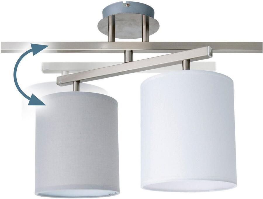 Näve Plafondlamp Tilde 4 x e27 textiels kappen elk 2 x in grijs en wit flexibel verstelbaar (1 stuk) - Foto 3