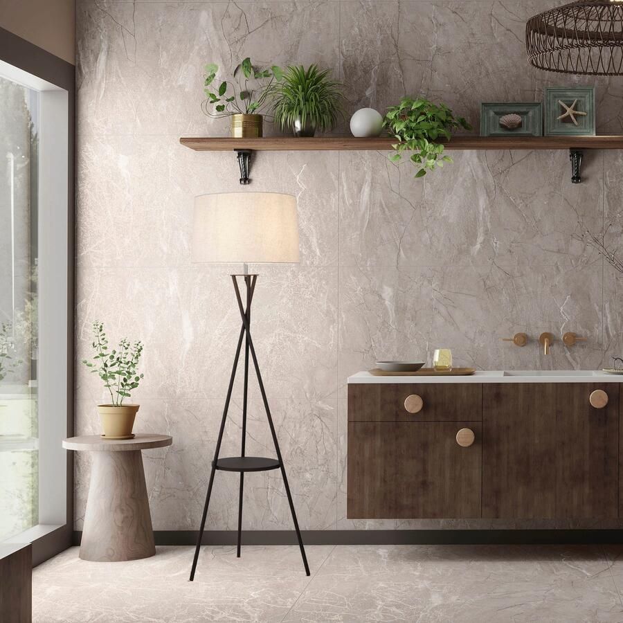 Näve Staande lamp Tora met geïntegreerde tafel frame roest aansluiting zwart excl. 1x e27 (1 stuk) - Foto 4