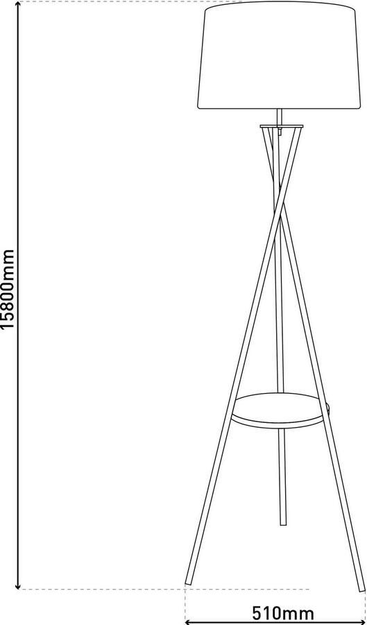 Näve Staande lamp Tora met geïntegreerde tafel frame roest aansluiting zwart excl. 1x e27 (1 stuk)