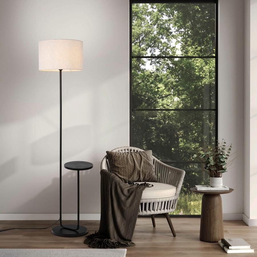 Näve Staande lamp Tordis met geïntegreerde tafel toevoer 230cm zwart excl. 1 x e27 (1 stuk) - Foto 5