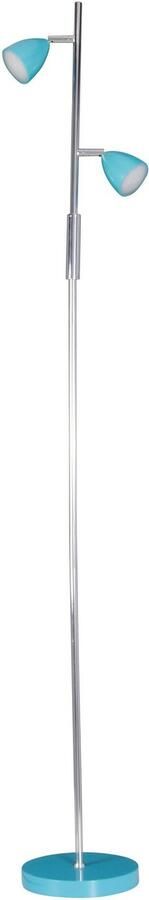 Näve Staande ledlamp AARON 2-vlamig h: 145 cm kappen en voet in turquoise chroom aan uit-schakelaar (1 stuk) - Foto 2
