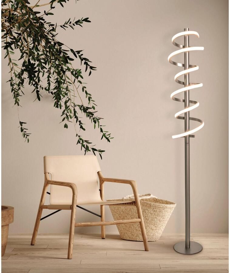 Näve Staande ledlamp Belleza Ganglamp warmwit H: 140 cm 27W zilverkleurig IP20 dimbaar (1 stuk) - Foto 2