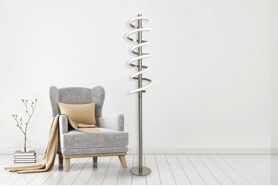 Näve Staande ledlamp Belleza Ganglamp warmwit H: 140 cm 27W zilverkleurig IP20 dimbaar (1 stuk) - Foto 5