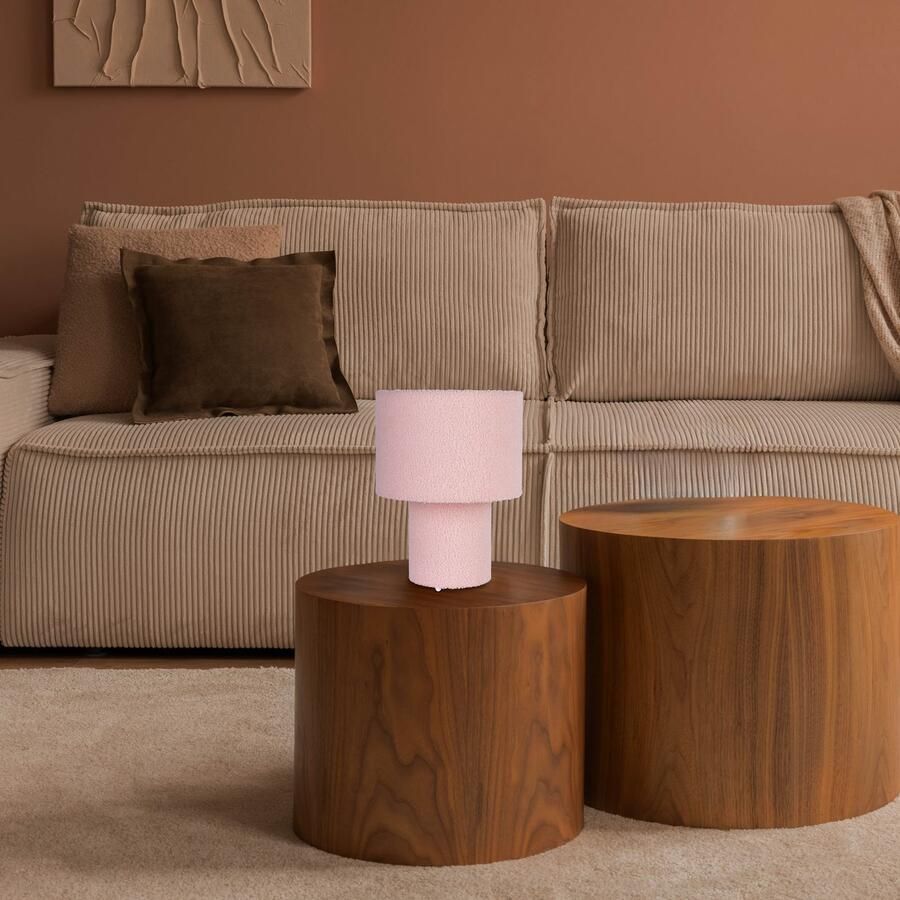 Näve Tafellamp Fluffy pluche bekleding h:31cm d:23cm toevoer met schakelaar e27 (1 stuk)