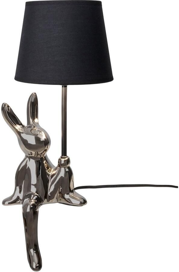 Näve Tafellamp Helge Hase Paashaas keramische voet zwarte textielkap Pasen tafellamp (1 stuk) - Foto 5