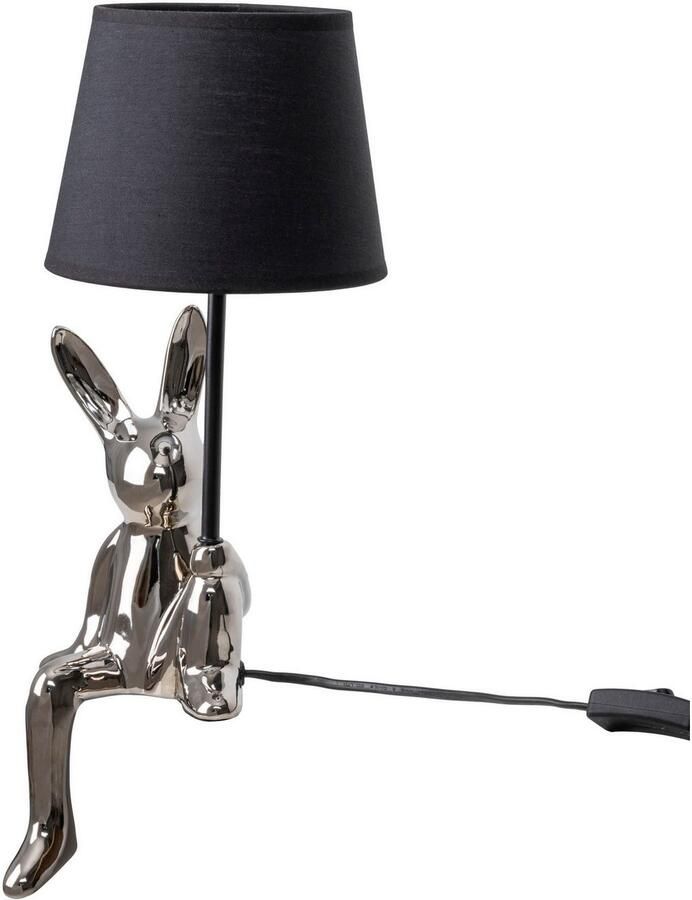 Näve Tafellamp Helge Hase Paashaas keramische voet zwarte textielkap Pasen tafellamp (1 stuk) - Foto 3