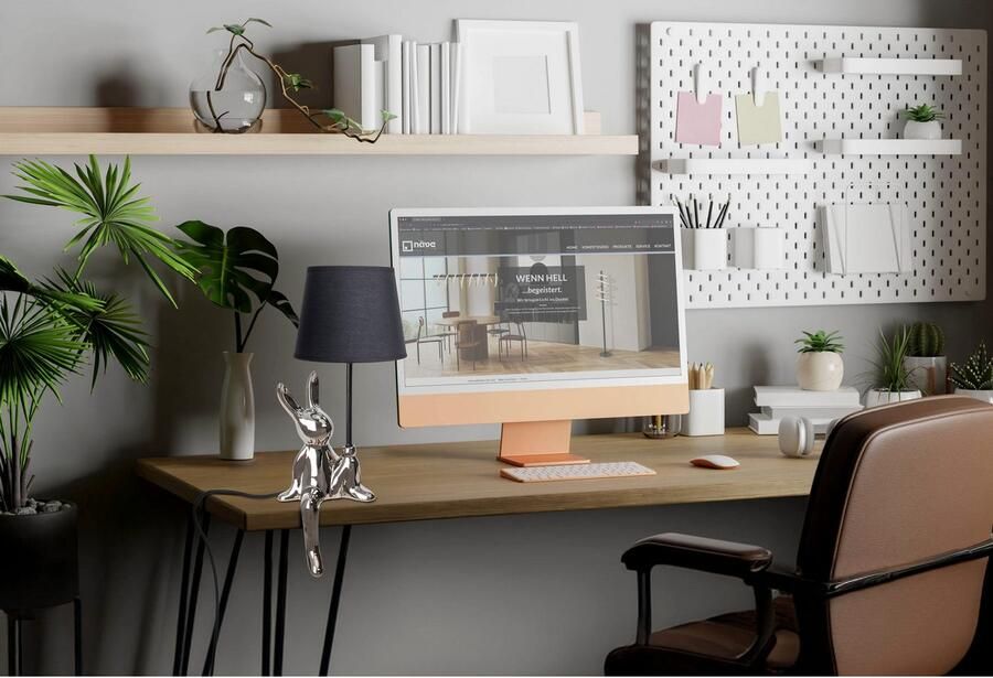 Näve Tafellamp Helge Hase Paashaas keramische voet zwarte textielkap Pasen tafellamp (1 stuk) - Foto 4