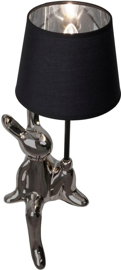 Näve Tafellamp Helge Hase Paashaas keramische voet zwarte textielkap Pasen tafellamp (1 stuk) - Foto 6