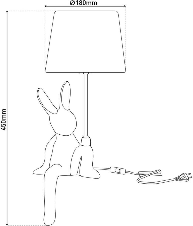 Näve Tafellamp Helge Hase Paashaas keramische voet zwarte textielkap Pasen tafellamp (1 stuk)