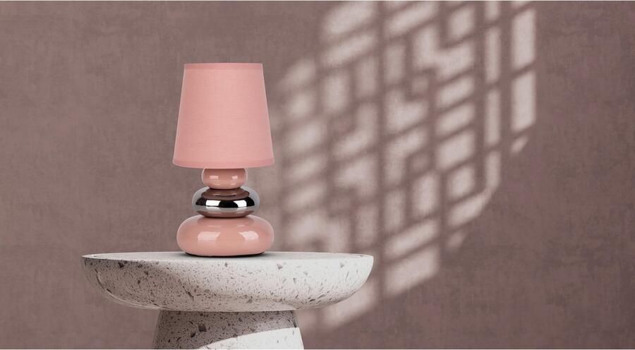 Näve Tafellamp Stoney met keramieken voet en textielen kap 1xe14 max.40 w (1 stuk) - Foto 4