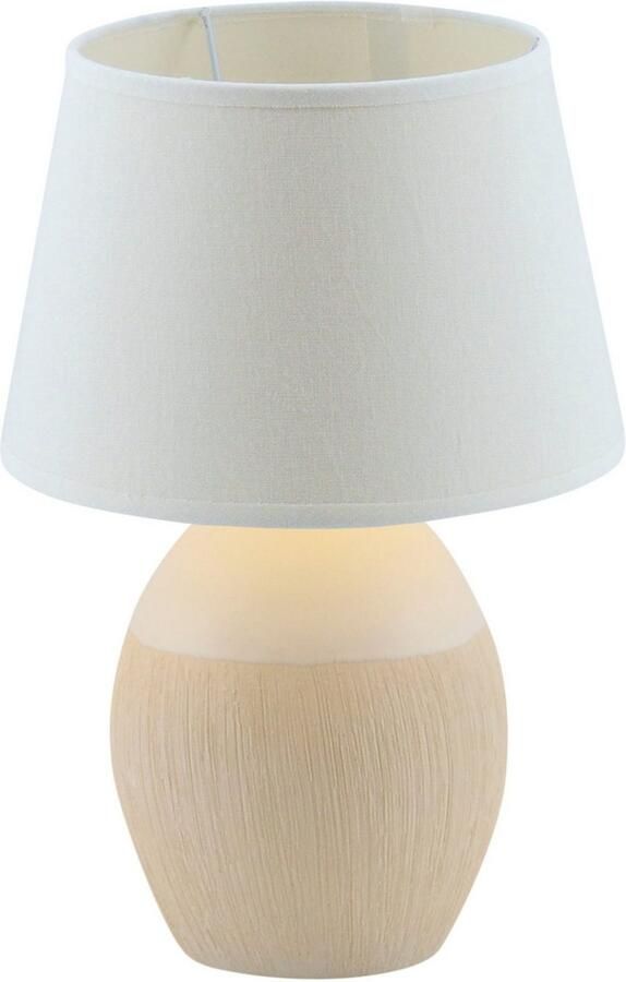 Näve Tafellamp TALI van keramiek met textieldiffusor ø 20 cm trekker aan de kabel (1 stuk)