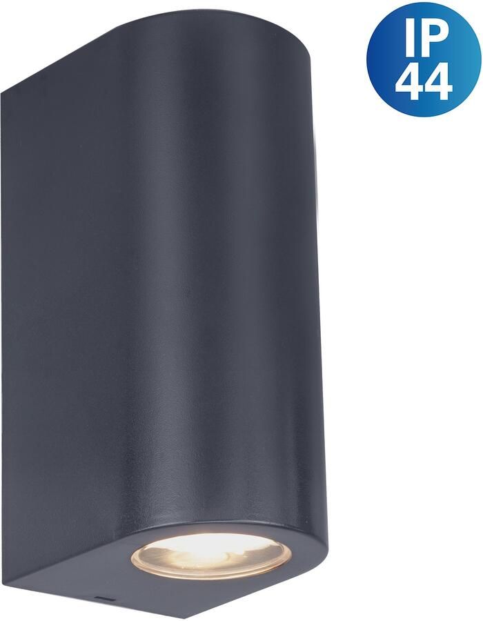 Näve Wandlamp voor buiten Alecto cilindrische vorm zwart 2 x gu10 excl. lichtbron h: 15 5 cm (1 stuk) - Foto 3