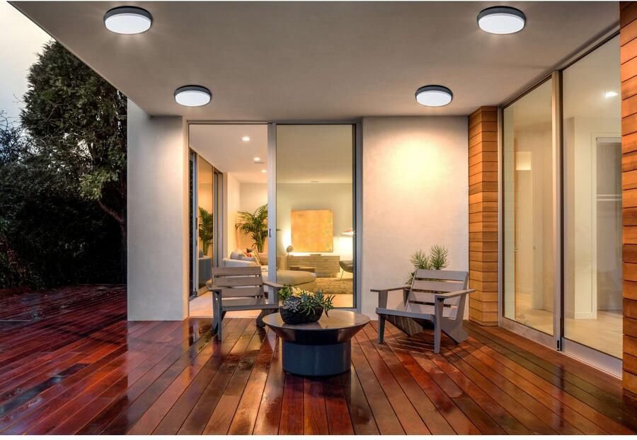 Näve Wandlamp voor buiten LED buitenwandlamp IP54 "Mio" d:17 5cm Stralingshoek: 110° geschikt voor wand- en plafondmontage (1 stuk) - Foto 3