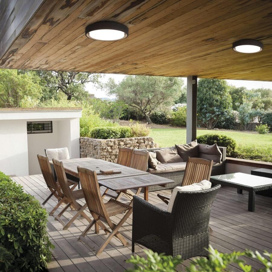 Näve Wandlamp voor buiten LED buitenwandlamp IP54 "Mio" d:27cm Stralingshoek: 110° geschikt voor wand- en plafondmontage (1 stuk)