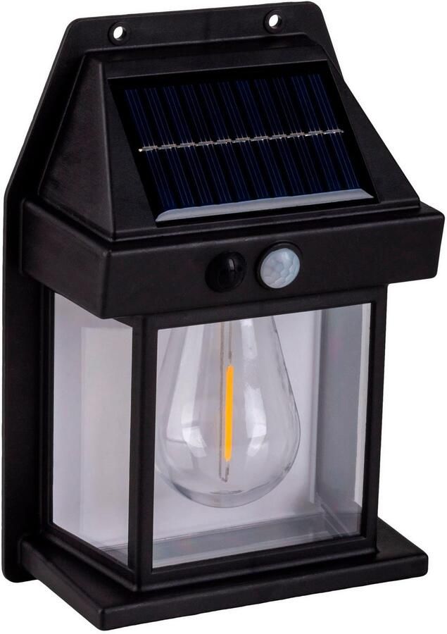 Näve Wandlamp voor buiten Mira 2-delig set solar zwart schemerschakelaar bewegingssensor (2 stuks)