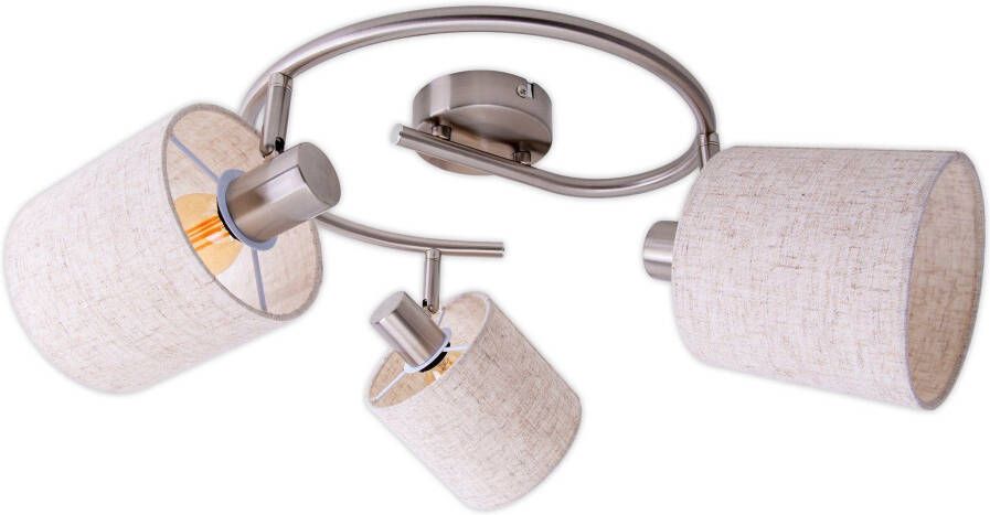 Näve Plafondlamp Maron 3-pack plafond- wandlamp rondel spot 3xe14 max. 40w metaal textiel (1 stuk) - Foto 4