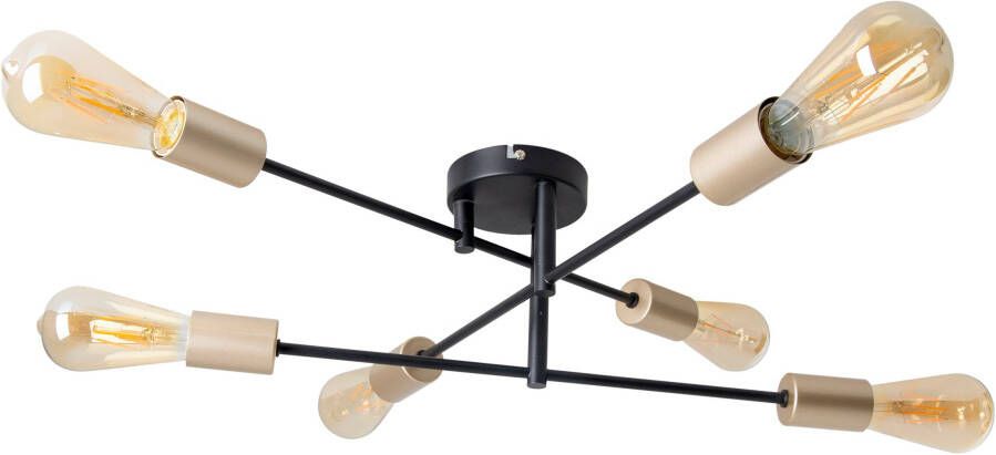 Näve Plafondlamp Modo verstelbaar e27 max. 40 w frame: zwart vatting: goud (1 stuk) - Foto 2