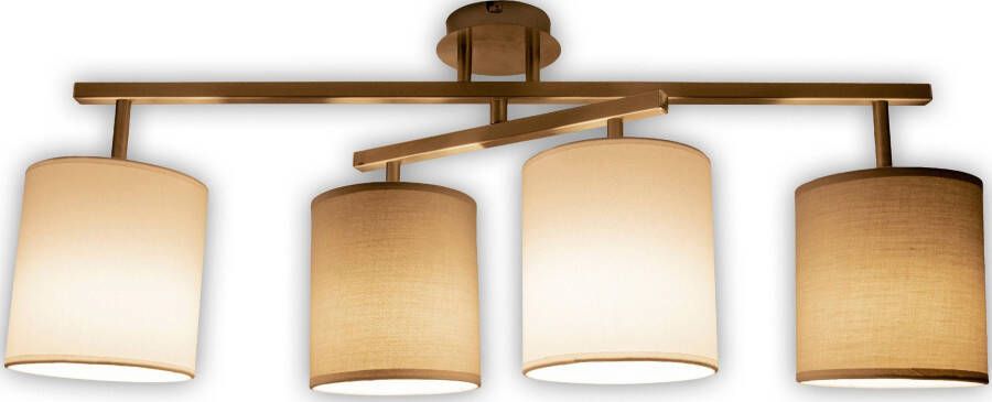 Näve Plafondlamp Tilde 4 x e27 textiels kappen elk 2 x in grijs en wit flexibel verstelbaar (1 stuk) - Foto 6