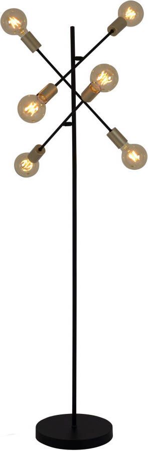 Näve Staande lamp Modo E27 max. 40 W incl. Tipschakelaar voetschakelaar kleur: zwart goud (1 stuk) - Foto 2