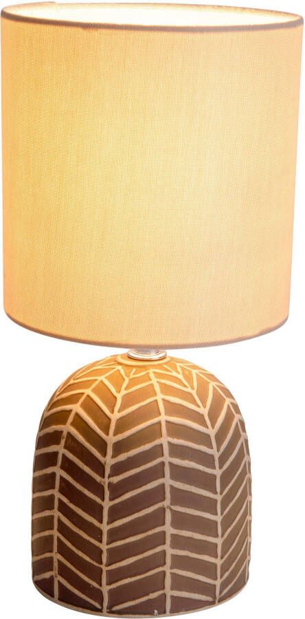 Näve Tafellamp Folio Textielkap linnen wit voet keramiek wit grijs 1xE14 wipschakelaar (1 stuk) - Foto 2