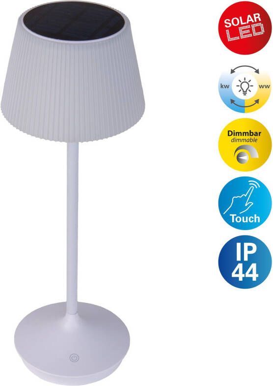 Näve Led-tafellamp Zonne-lamp acculamp "EMMI" Zonne-energie accubedrijf CCT aanraaksensor accutafellamp (1 stuk) - Foto 7