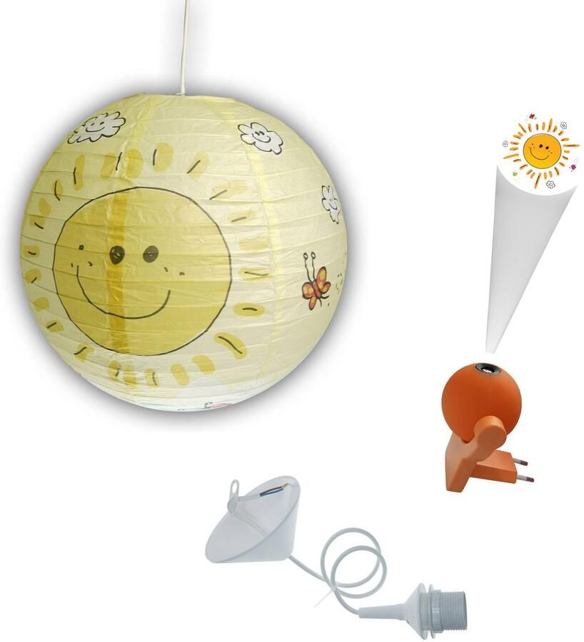 Niermann Lednachtlampje Sunny Bundle Sunny (set) 1x nachtlampje met stekker 1x papieren hanglamp (1 stuk)