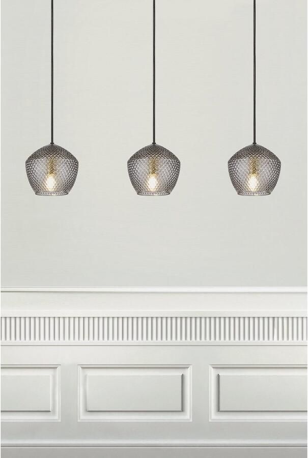 Nordlux Hanglamp ORBIFORM Hanglamp structuur glas kap messing applicatie - Foto 2