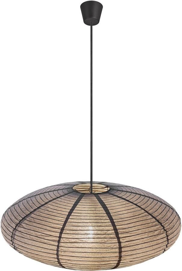 Nordlux Hanglamp Villo lampenkap zonder pendel fitting Natuurlijk materiaal retro-ontwerp biedt een zacht diffuus licht (1 stuk) - Foto 2