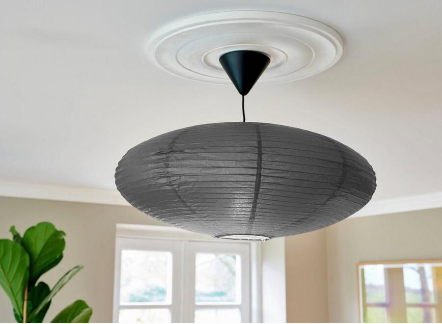 Nordlux Hanglamp Villo lampenkap zonder pendel fitting Natuurlijk materiaal retro-ontwerp biedt een zacht diffuus licht (1 stuk) - Foto 2