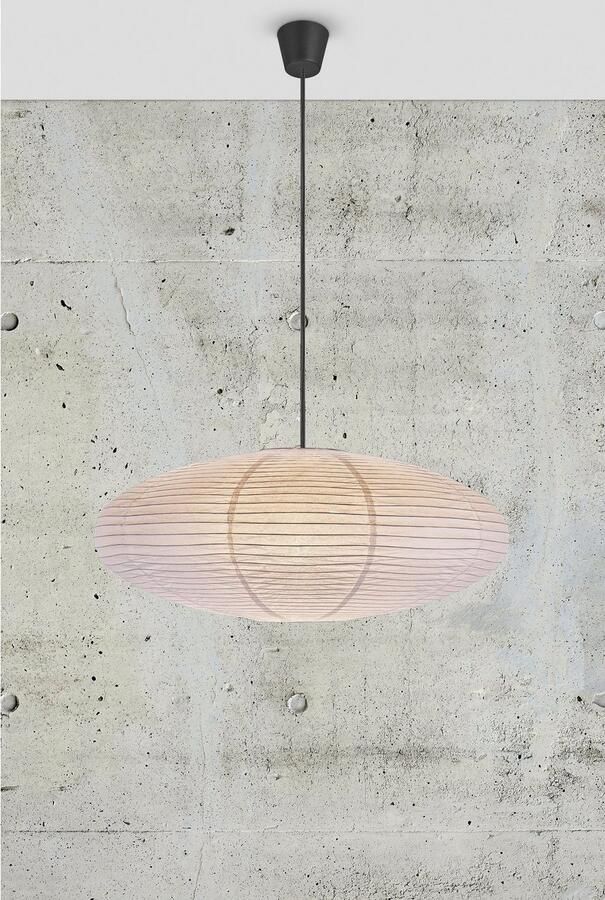 Nordlux Hanglamp Villo lampenkap zonder pendel fitting Natuurlijk materiaal retro-ontwerp biedt een zacht diffuus licht (1 stuk) - Foto 2