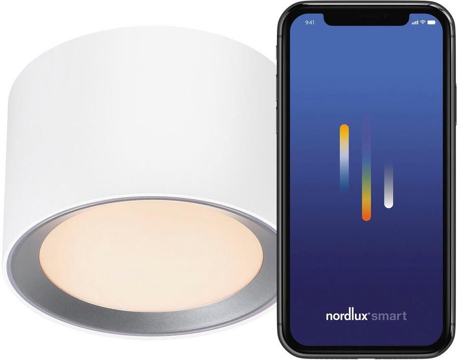 Nordlux Led-plafondlamp Landon Smart Dimbaar met Smart (binnen- en buitenring) IP44-bescherming (1 stuk) - Foto 3