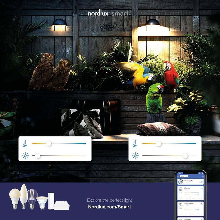 Nordlux Led-verlichting Smartlight Smart Home te bedienen lichtsterkte lichtkleur met wifi of bluetooth (3 stuks) - Foto 3