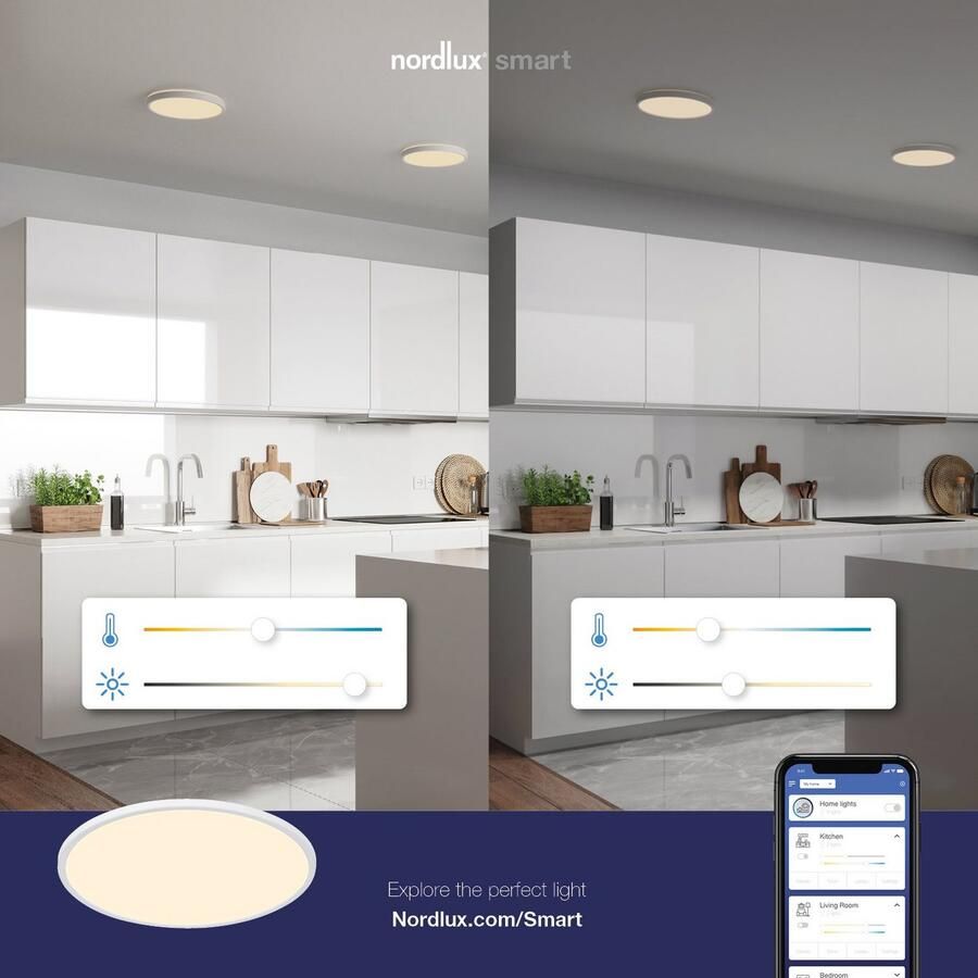 Nordlux Slimme ledlamp Oja Smartlight Ledlampje bediening helderheid+lichtkleur 3-delig 30 cm - Foto 2