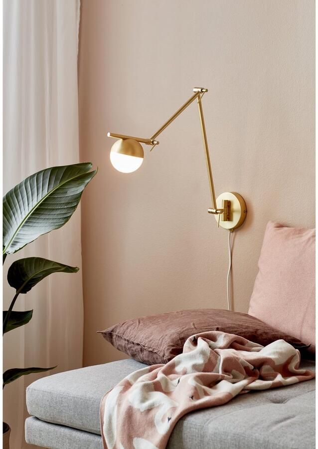 Nordlux Wandlamp CONTINA Textiel kabel met de mond geblazen opaal glas - Foto 3