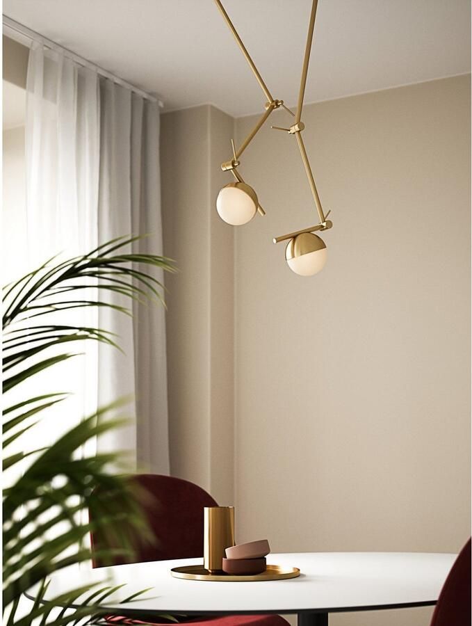 Nordlux Wandlamp CONTINA Textiel kabel met de mond geblazen opaal glas - Foto 2