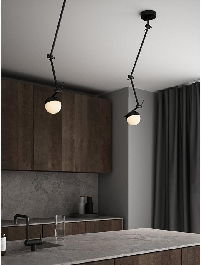 Nordlux Wandlamp CONTINA Textiel kabel met de mond geblazen opaal glas - Foto 2