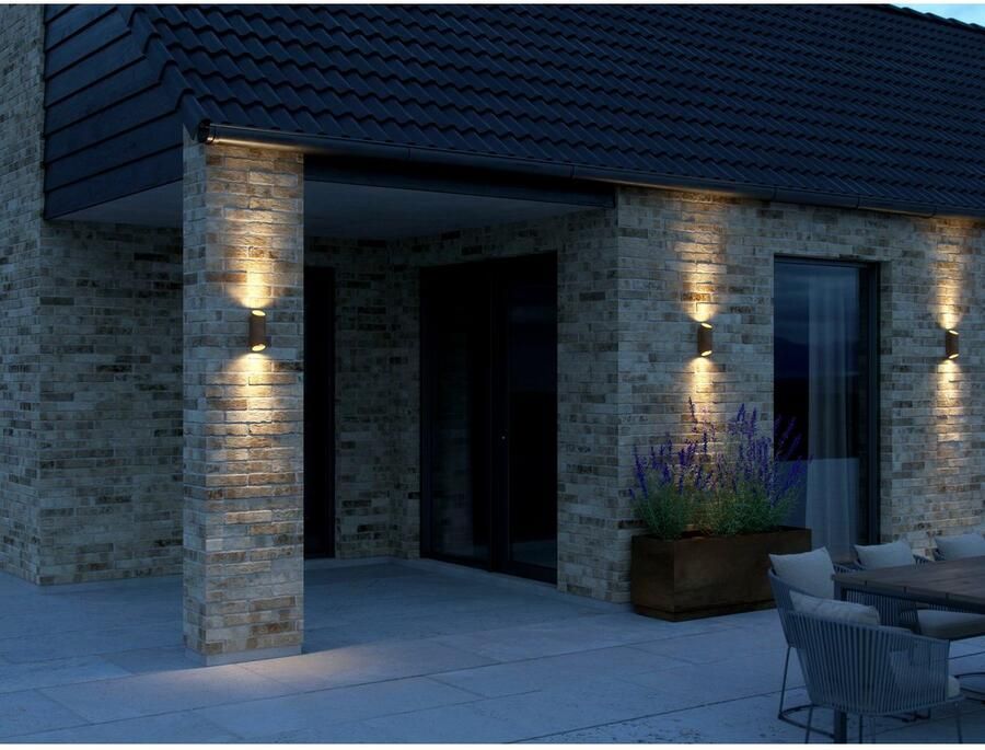 Nordlux Wandlamp voor buiten Nico Round Eenvoudige installatie parallelschakeling mogelijk IP54-bescherming (1 stuk) - Foto 2
