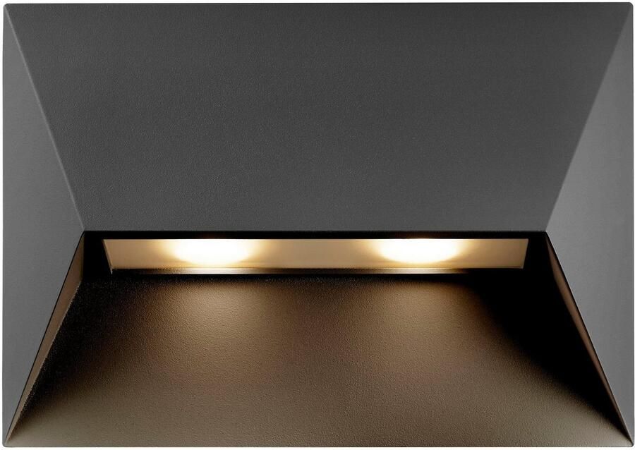 Nordlux Wandlamp voor buiten Pontio Architectonisch ontwerp verwisselbare gloeilamp stabiele metalen behuizing (1 stuk)