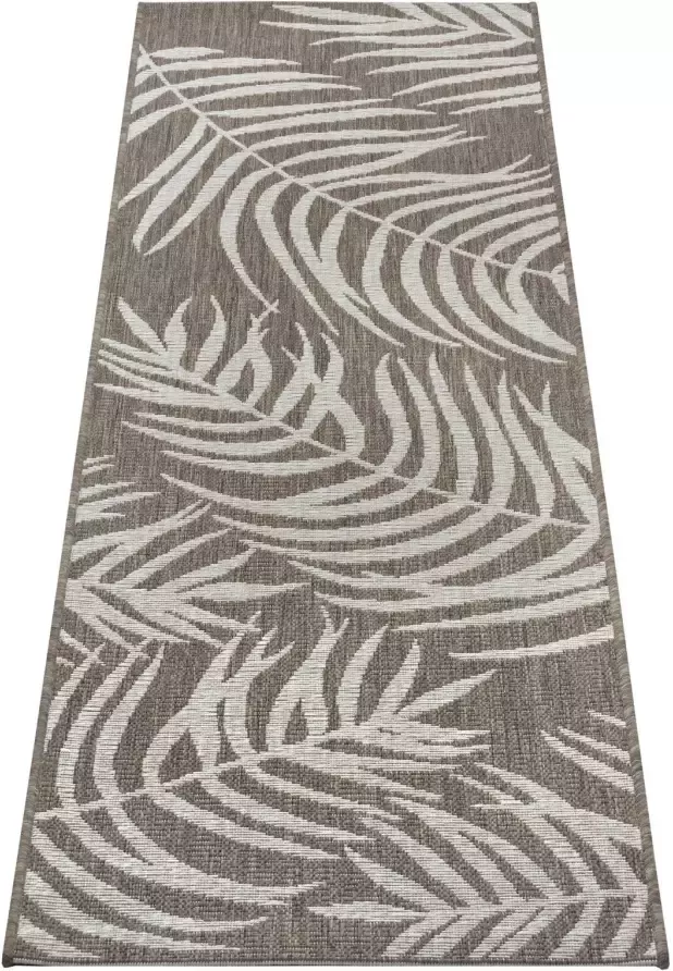 NORTHRUGS Loper Palmera Platweefsel gebloemd design afgehecht robuust gemakkelijk in onderhoud