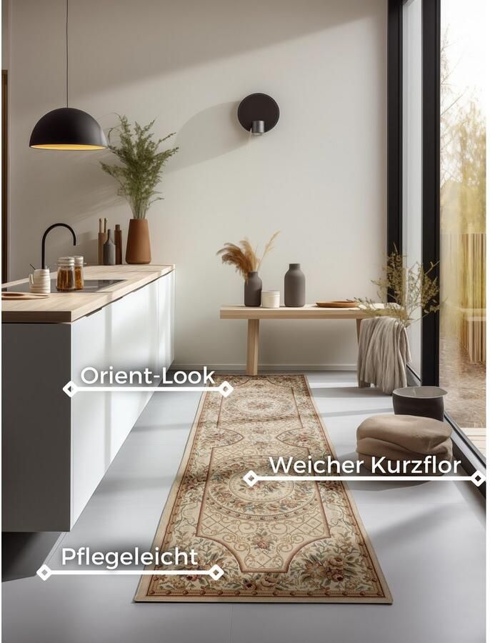 NORTHRUGS Vloerkleed Adraskan Orient look loper slijtvast onderhoudsvriendelijk robuust