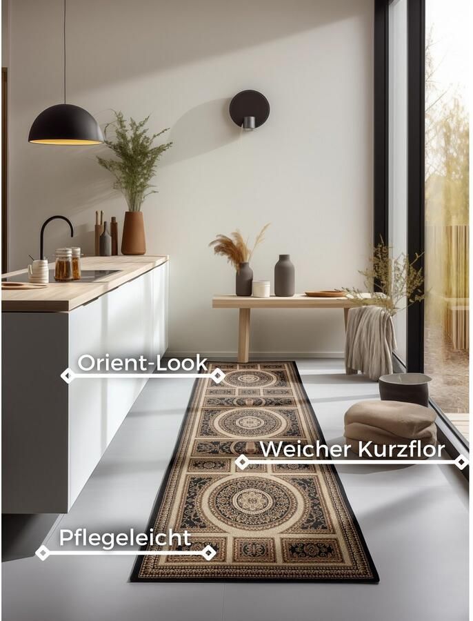 NORTHRUGS Vloerkleed Guzara Orient look loper slijtvast onderhoudsvriendelijk robuust - Foto 6