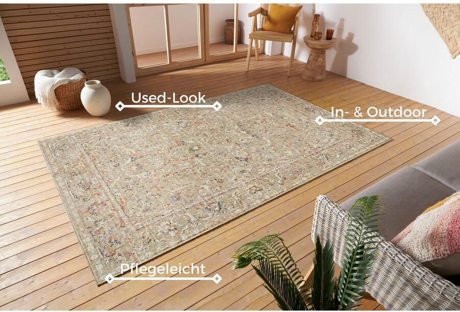 NORTHRUGS Vloerkleed Sues In-& outdoor loper weerbestendig balkon woonkamer oriënt - Foto 2