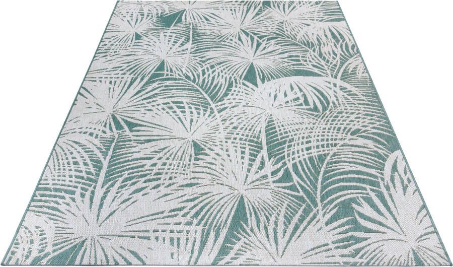 Northrugs Buitenkleed palm Lagosi turquoise crème 160x230 cm - Foto 3