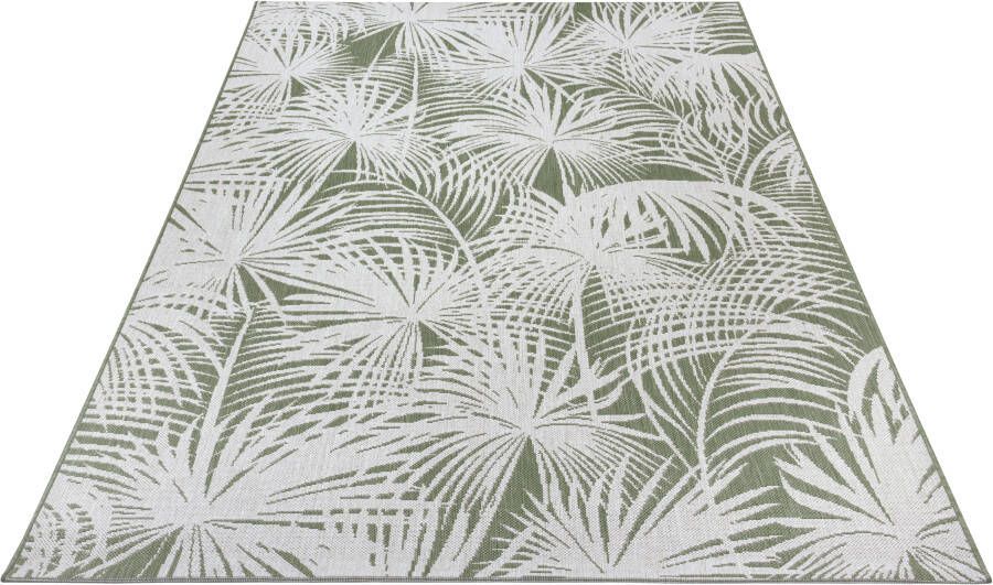 Northrugs Buitenkleed palm Lagosi groen crème 200x290 cm