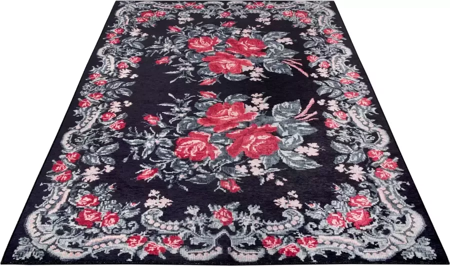 NOURISTAN Design-vloerkleed Rose Kelim Molda Klassiek vloerkleed oriënt look vintage-design in bloemmotief bloemen woonkamer slaapkamer robuust onderhoudsarm - Foto 2