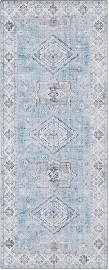 Nouristan Vintage vloerkleed Gratia lichtblauw 80x200 cm - Foto 4