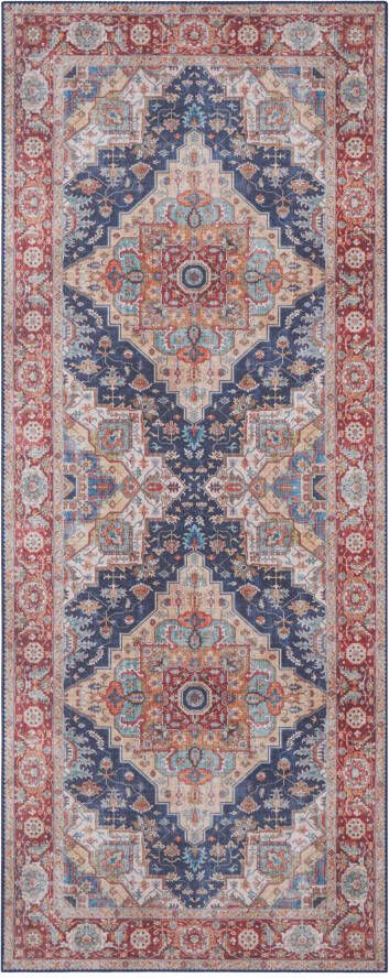 Nouristan Vintage vloerkleed Sylla blauw rood 80x200 cm - Foto 2